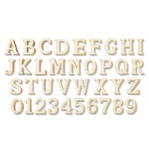 Juvale 144 Pack Small Alphabet Wooden Letters 1 inch and Numbers, Natural Wood Blocks for Kids, DIY Arts and Crafts, Home Decor, 4 Sets - 1 of 4