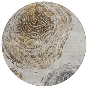 Taupe Gray And Brown Abstract Washable Indoor Outdoor Area Rug - 1 of 4
