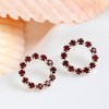 SOHI Women's Red Halo Stud Earrings - 2 of 3