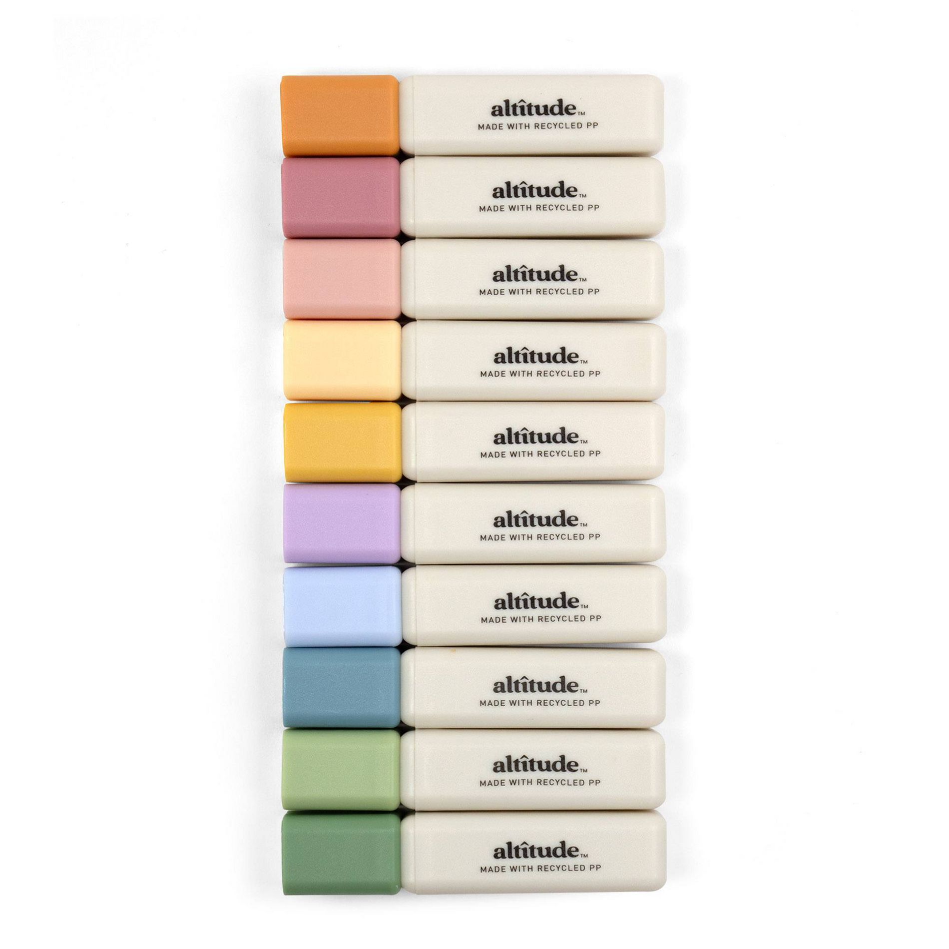 Altitude 10pk Mini Highlighters 5.0mm Multicolor Ink