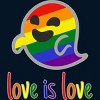 Adult Design By Humans Happy Ghost Love is Love Pride By T-Shirt - 2 of 2