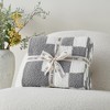 Snuggle Sac Checkered Throw Blanket Reversible Knitted Throw - 3 of 4
