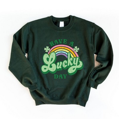 Simply Sage Market Women's Graphic Sweatshirt Lucky Day Rainbow