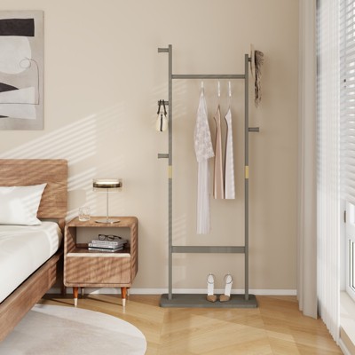 HDZNVF Garment Rack Solid Wood, Gray