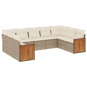 vidaXL 9 Piece Patio Sofa Set with Cushions - Gray Without Table - 1 of 4