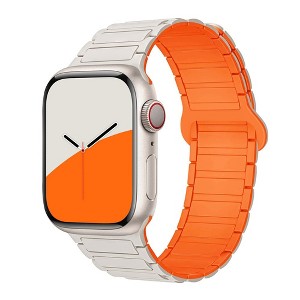 HTUTWOO Magnetic Silicone Compatible with Apple Watch Band Ultra 2 ＆Ultra 49mm 46mm 45mm 44mm 42mm 41mm 38mm for Woen men - 1 of 4