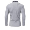 Mens Long Sleeve Polo Shirts Slim Fit Casual Plaid Collar Golf Shirt with Pocket Heather - 4 of 4