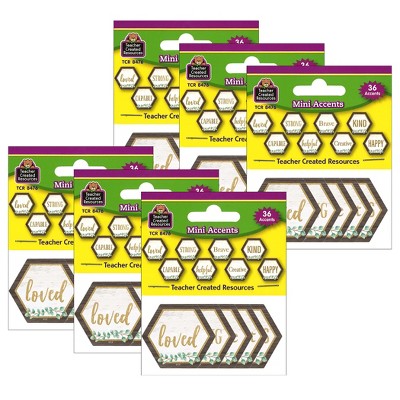Teacher Created Resources® Eucalyptus Positive Words Mini Accents, 36 Per Pack, 6 Packs