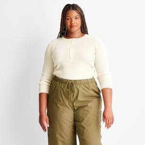 Women's Crewneck Zip-Front Sweater - Future Collective - 1 of 3