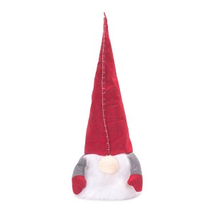 Plush Gnome Tree Topper – 18"H Christmas Tree Top Decoration Polyester Holiday Accent by Melrose - 1 of 3