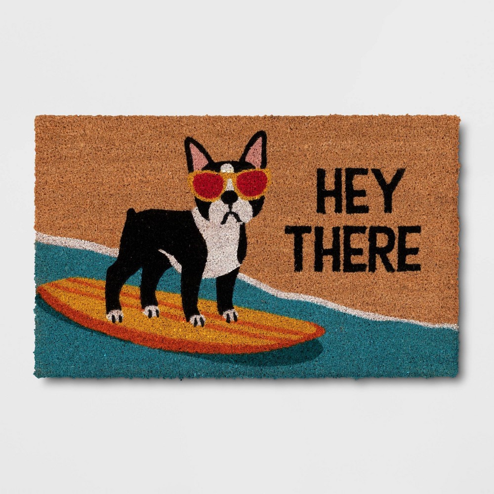 1'6"x2'6" Dog Surf Board Coir Doormat - Sun Squad™