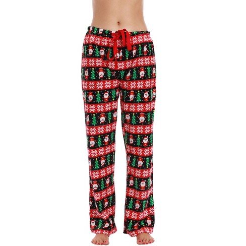 followme Silky Fleece Buffalo Plaid Pajama Pants for Women (Red Buffalo  Plaid, Small) 