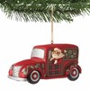 Jim Shore 2.0 Inch Highland Glen Santa In Woodie Wagon Ornament Heartwood Creek Tree Ornaments - 3 of 3