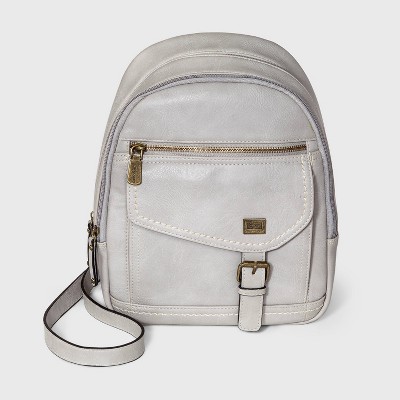 Concept Zip Closure Backpack - Light Gray