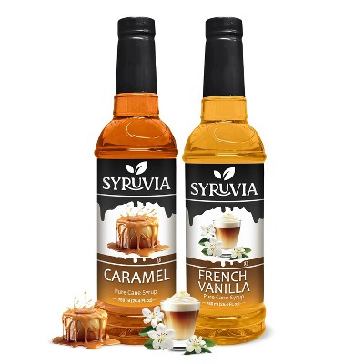 Syruvia Coffee Flavors Variety Pack: Caramel & French Vanilla 25.4 fl oz Syrup
