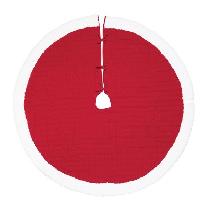C&F Home Red Velvet Stitch Tree Skirt