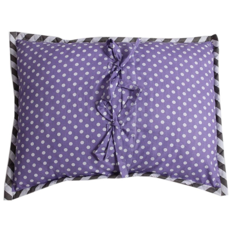 Bacati - Love Grey/Lilac Throw Pillow, 2 of 6
