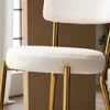 Sapphtopaz Modern Bar Stools Teddy Upholstered Dining Chairs Bar Chair with Metal Base Counter Height Stools for Kitchen Island - 3 of 4