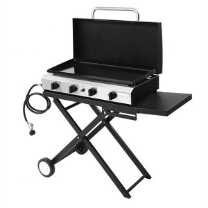 Karl Home 4 Burner Foldable Propane Griddle Rolling Flat Top Gas Grill with Wheels and Lid for Outdoor Cooking Camping - 1 of 4
