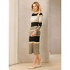 INSPIRE CHIC Women's Striped Long Sleeve Casual Work Ribbed Knit Bodycon Sweater Dress - 3 of 4