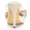 Allegra K Women's Clear Strap Satin Bow Stiletto Heels Mules Slide Sandals - 3 of 4