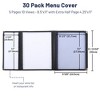 WeChef 30 Pcs Menu Covers 8.5x11" 5 Page 10 View & 4.25x11" Half Page Wine List - 2 of 4