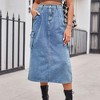 Clearlove Women's Jean Skirt Stretch Denim Midi Skirt with Pockets - 2 of 4