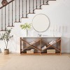 Bella Depot Farmhouse 70.87" Console Table X Shape Detachable ExtraLong Table with Storage for Entryway - 2 of 4