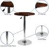 Flash Furniture 23.5'' Round Adjustable Height Rustic Pine Wood Table (Adjustable Range 26.25'' - 35.5'') - 3 of 4