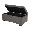 Christopher Knight Home Kalysta Contemporary Rubberwood Upholstered Rectanglar Storage Ottoman - 4 of 4