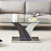 XIYUYEU Modern Artistic Coffee Table with Transparent Glass Top & Y-Shaped Base, Rectangular Center Table for Living Room - 3 of 4