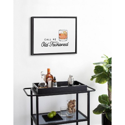 Call Me Old Fashioned Black Framed Canvas Wall Art