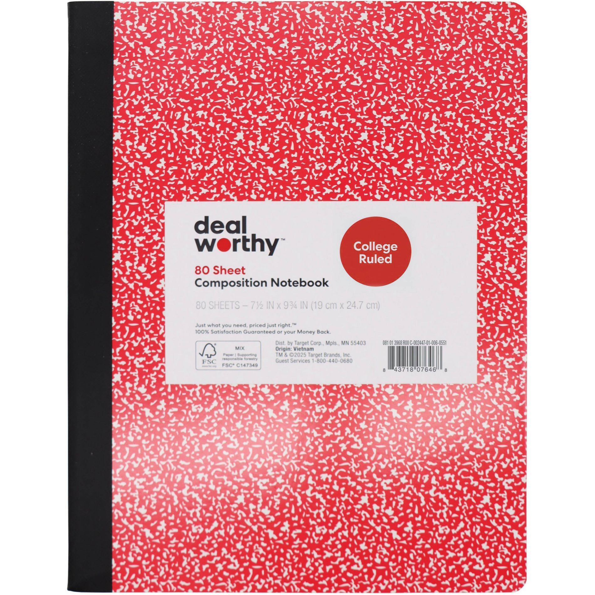 Composition Book College Ruled - Dealworthy™