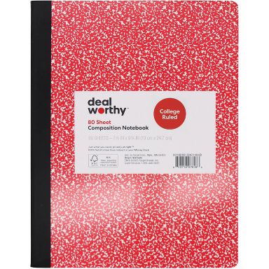 Composition Book College Ruled Red - Dealworthy™