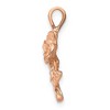 Black Bow Jewelry 14k Rose Gold Diamond Cut Stemmed Rose Flower Charm - 2 of 4