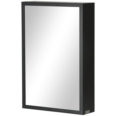 Black Steel Wall Mounted Medicine Cabinet with Mirror