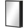 kleankin Wall Mounted Bathroom Medicine Cabinet with Hinged Door Storage Shelves for Living Room and Laundry Room Black - 4 of 4