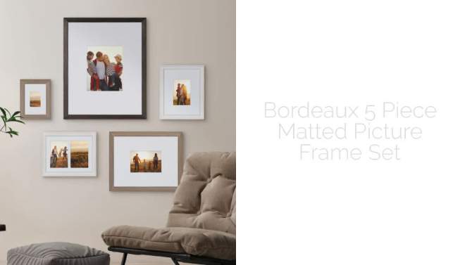 5pc Bordeaux Frame Farmhouse Finishes Box Set White/Black/Natural Wood - Kate &#38; Laurel All Things Decor, 2 of 8, play video