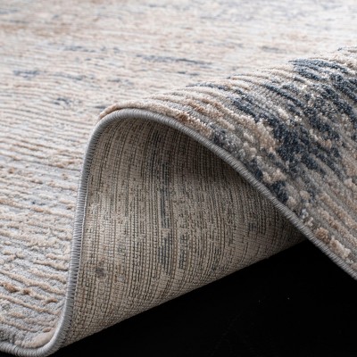 Reversible Abstract Gray Synthetic 8' x 10' Area Rug