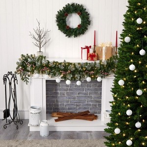 25Pcs Flocked Christmas Ball Ornaments Set - Vintage Velvet Texture, Multi-Functional Holiday Decor - 1 of 4