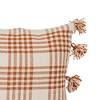 18x18 Inch Plaid Outdoor Pillow Rust Polyester With Polyester Fill by Foreside Home & Garden - 3 of 4