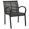 vidaXL Outdoor Patio Chairs Set - Industrial Style, Weather-Resistant, Steel and WPC Material, Stackable Design - Black Finish - 2 of 4