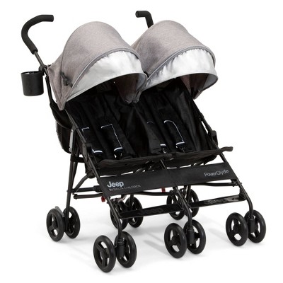 Photo 1 of Jeep PowerGlyde Side-by-Side Double Stroller by Delta Children - Gray