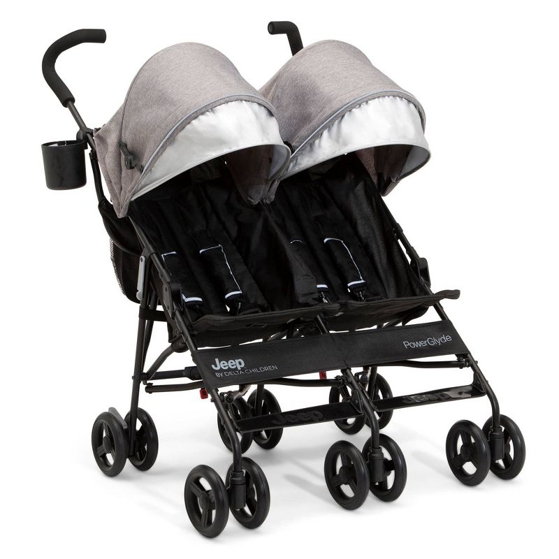 Jeep PowerGlyde Side-by-Side Double Stroller by Delta Children - Gray, 1 of 19
