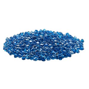 VEVOR Fire Glass, 20 LBS / 9 KG High-Temperature Resistant Fireplace Rocks, 1 Inch / 25.4 mm Reflective Firepit Glass Diamond Beads, Caribbean Blue - 1 of 4