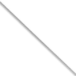 Black Bow Jewelry 1mm 14k White Gold Solid Wheat Chain Necklace - 1 of 4