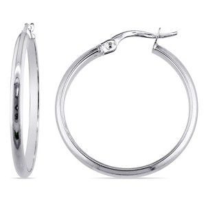EVERLY JEWELRY | 10k White Gold Hoop Earrings - 1 of 4