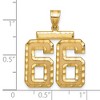 Black Bow Jewelry 14k Yellow Gold, Varsity Collection, Large D/C Pendant Number 66 - 2 of 3