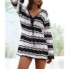Eomenie Women Crochet Swim Cover Up Summer Bathing Suit Hollow Out Long Sleeve Dress Coverup Mesh Knit Beach Outfits - 3 of 3