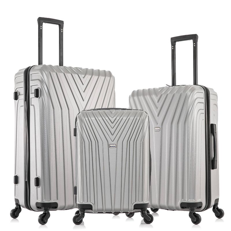 InUSA Vasty Lightweight Hardside Checked Spinner Luggage Set 3pc, 1 of 9
